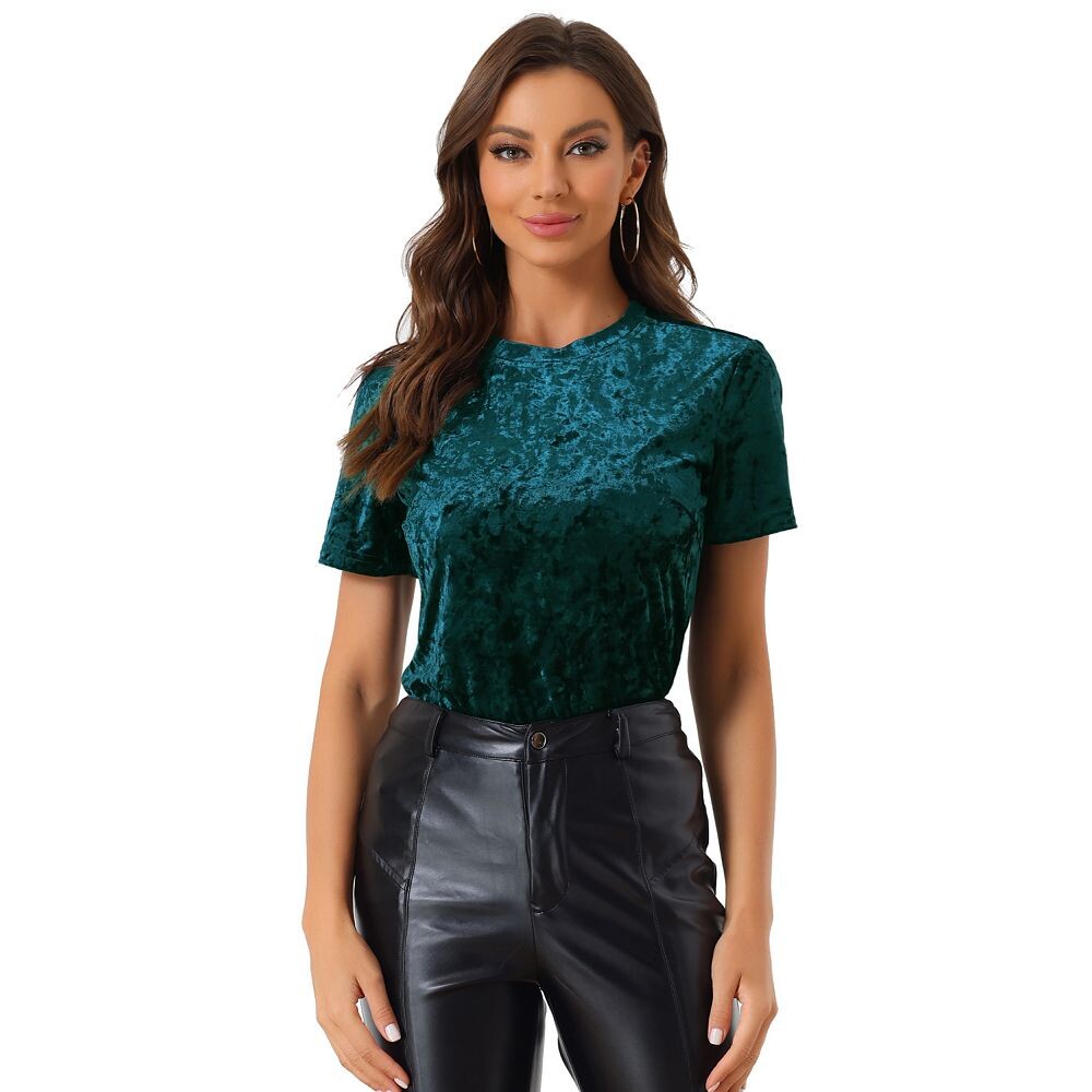 Женская вечерняя бархатная футболка с круглым вырезом и коротким рукавом, повседневная футболка ALLEGRA K, цвет Blue Green
Женская вечерняя бархатная футболка с круглым вырезом и коротким рукавом, повседневная футболка ALLEGRA K, цвет Blue Green