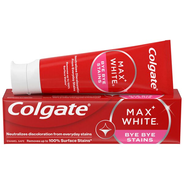 Зубная паста, 75 мл Colgate Max white bye bye stains
Зубная паста, 75 мл Colgate Max white bye bye stains