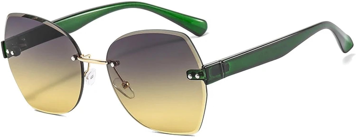 Винтажные солнцезащитные очки без оправы для женщин и мужчин, модные, роскошные, в стиле панк, летние, для путешествий, с защитой от УФ-излучения UV400 TKKTLLT, Green Green Yellow
Винтажные солнцезащитные очки без оправы для женщин и мужчин, модные, роскошные, в стиле панк, летние, для путешествий, с защитой от УФ-излучения UV400 TKKTLLT, Green Green Yellow