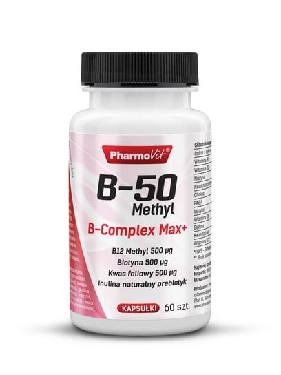 B-50 Метил B-Комплекс Макс+ Pharmovit, биологически активная добавка, 60 капсул
B-50 Метил B-Комплекс Макс+ Pharmovit, биологически активная добавка, 60 капсул