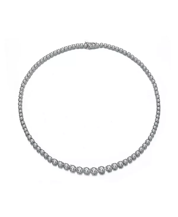 Теннисное ожерелье из стерлингового серебра с кубическим цирконием с градуированными круглыми звеньями Genevive, white
Теннисное ожерелье из стерлингового серебра с кубическим цирконием с градуированными круглыми звеньями Genevive, white