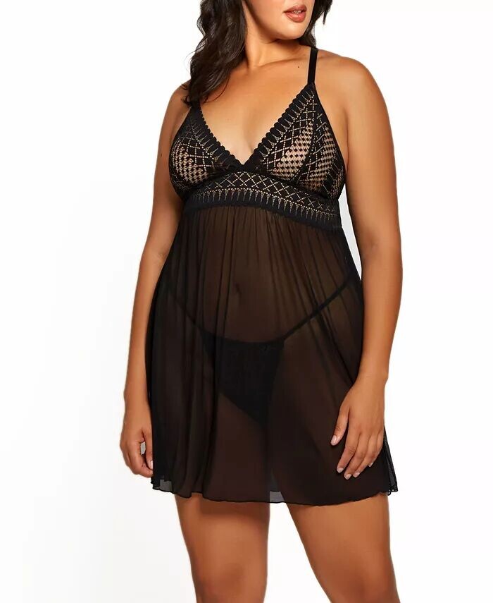 Комплект нижнего белья из 2 предметов, кружево и сетка, Hazel Plus Size iCollection, черный
Комплект нижнего белья из 2 предметов, кружево и сетка, Hazel Plus Size iCollection, черный