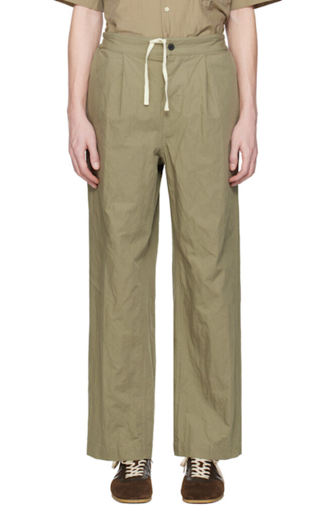 Брюки цвета хаки из хлопка с металлическими вставками DOCUMENT 
Брюки цвета хаки из хлопка с металлическими вставками DOCUMENT