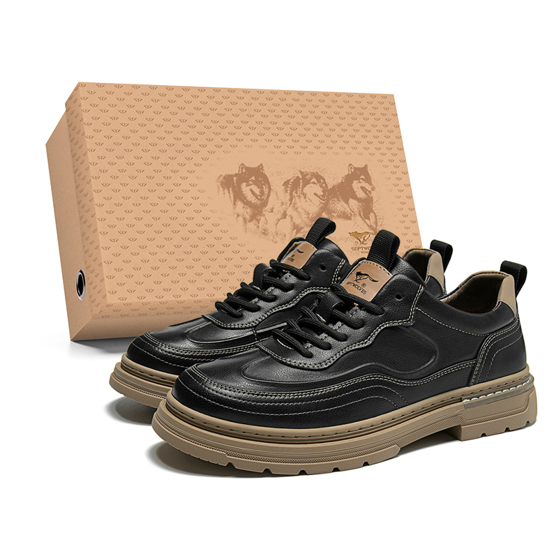 SEPTWOLVES Рабочие ботинки мужские, черные, абрикосовые 
SEPTWOLVES Рабочие ботинки мужские, черные, абрикосовые