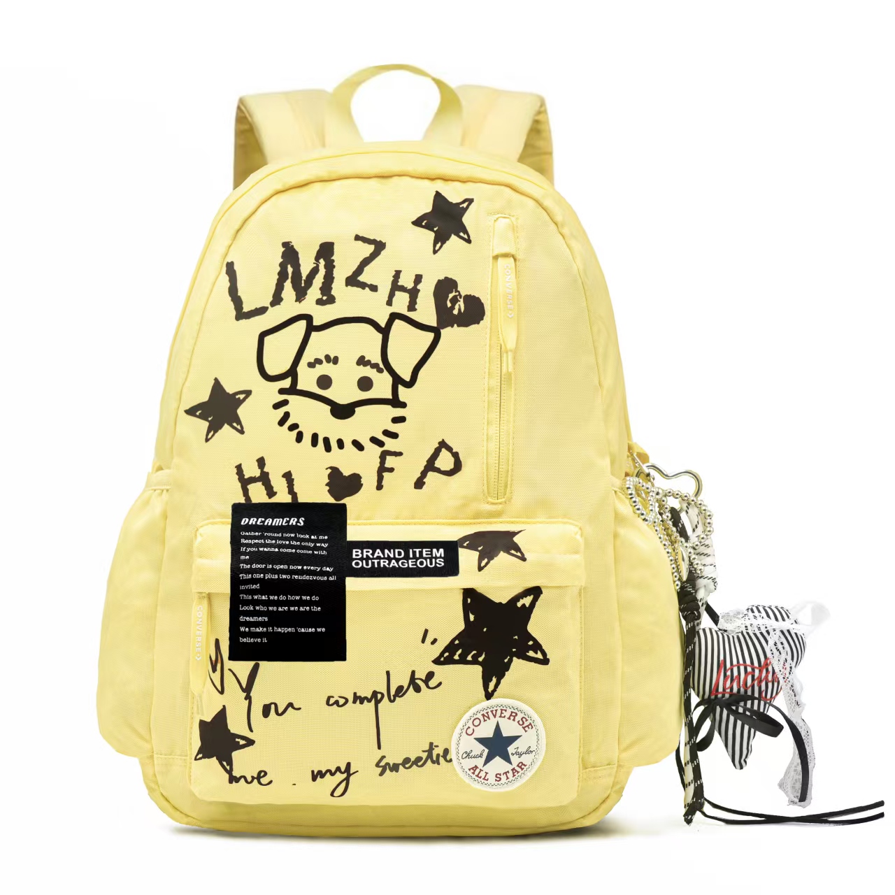Converse Полиэстеровый рюкзак унисекс средний черный с граффити щенка и инновационными следами, Yellow
Converse Полиэстеровый рюкзак унисекс средний черный с граффити щенка и инновационными следами, Yellow