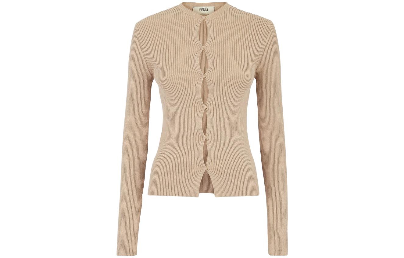 Кардиган на пуговицах с длинным рукавом FENDI, Хаки
Кардиган на пуговицах с длинным рукавом FENDI, Хаки