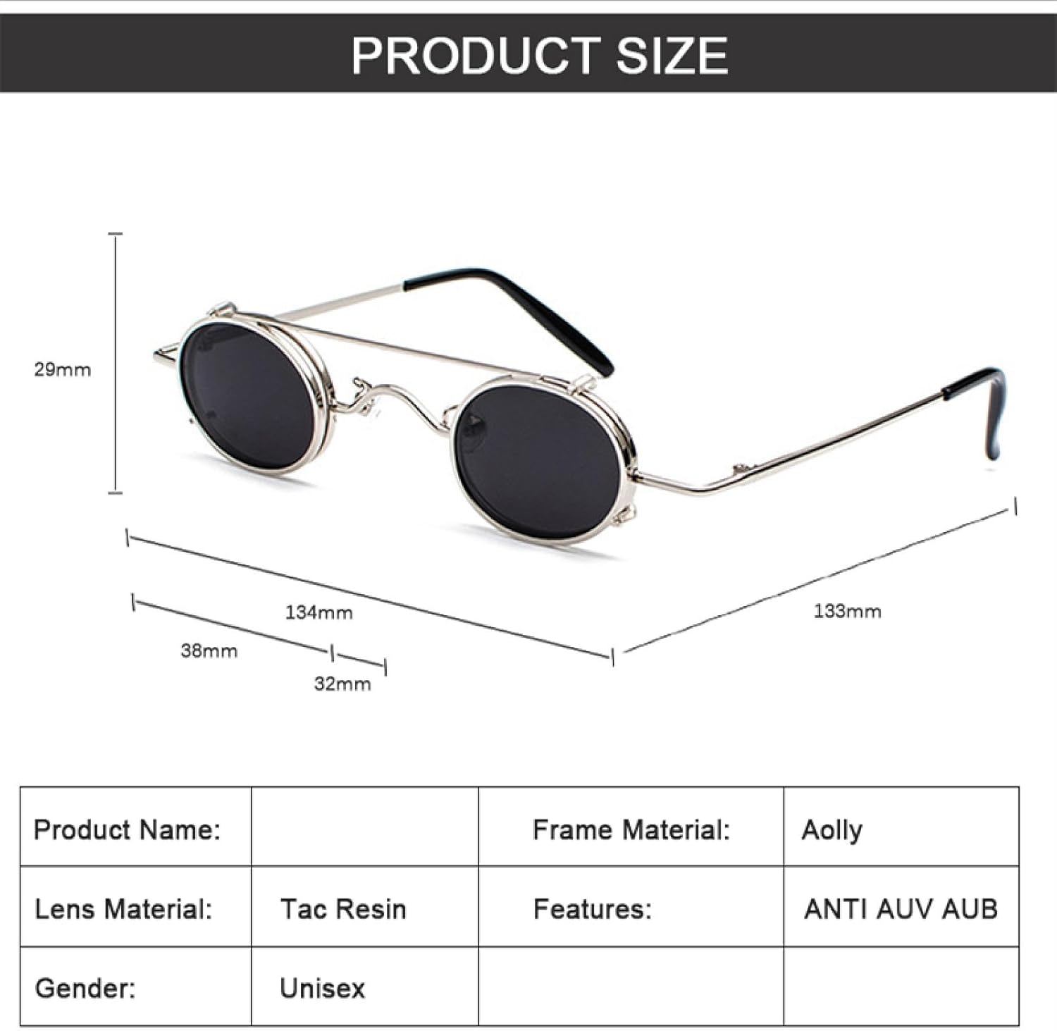 Винтажные маленькие овальные солнцезащитные очки в стиле стимпанк для женщин и мужчин, ретро-готические, в золотой оправе, черные, в стиле панк VFDHN, Silver Frame Blue
Винтажные маленькие овальные солнцезащитные очки в стиле стимпанк для женщин и мужчин, ретро-готические, в золотой оправе, черные, в стиле панк VFDHN, Silver Frame Blue