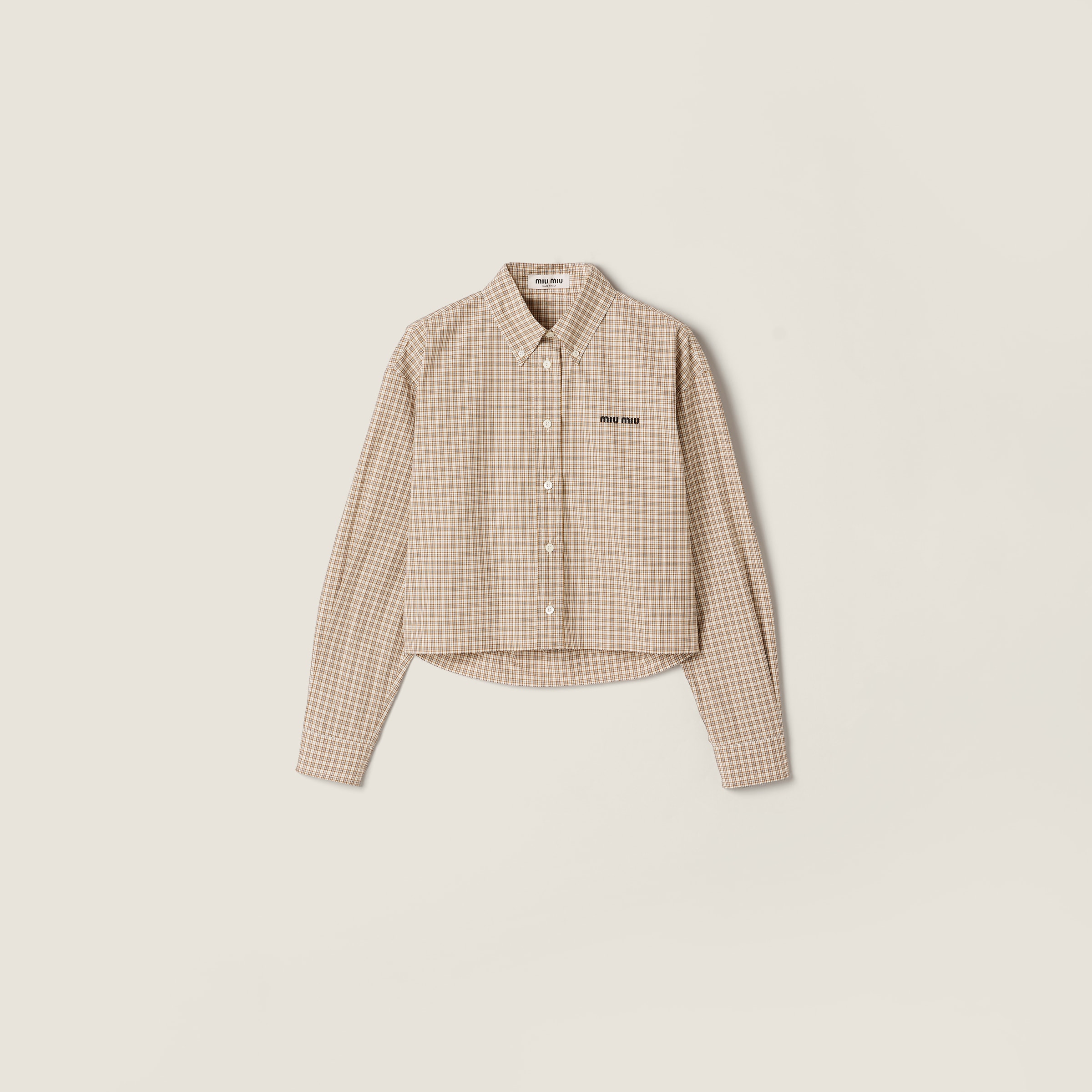 Клетчатая рубашка MIU MIU, бежевый корк
Клетчатая рубашка MIU MIU, бежевый корк