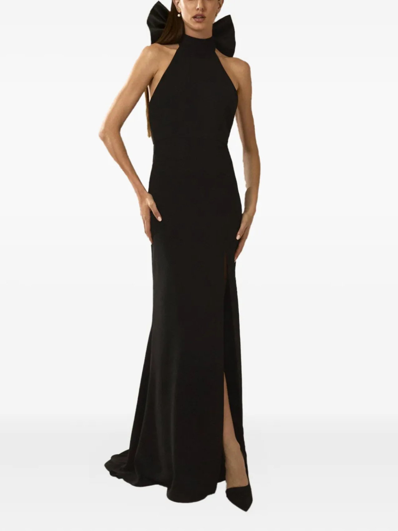 Платье Nicole Miller с бантом и халтернеем, черный
Платье Nicole Miller с бантом и халтернеем, черный