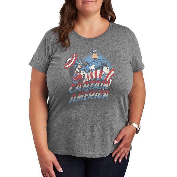 Футболка Plus size с ретро-принтом Captain America Marvel, Heather Gray
Футболка Plus size с ретро-принтом Captain America Marvel, Heather Gray