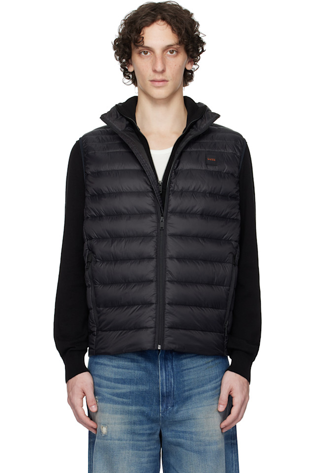 Складной водоотталкивающий пуховик-жилет Boss, черный 
Складной водоотталкивающий пуховик-жилет Boss, черный