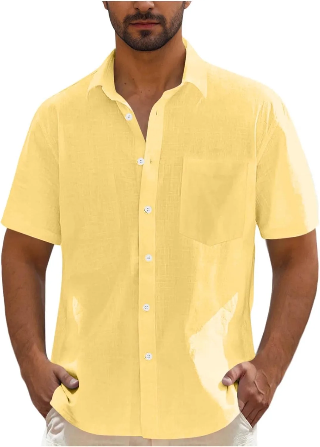 Мужская льняная рубашка с коротким рукавом Casual
Мужская льняная рубашка с коротким рукавом Casual