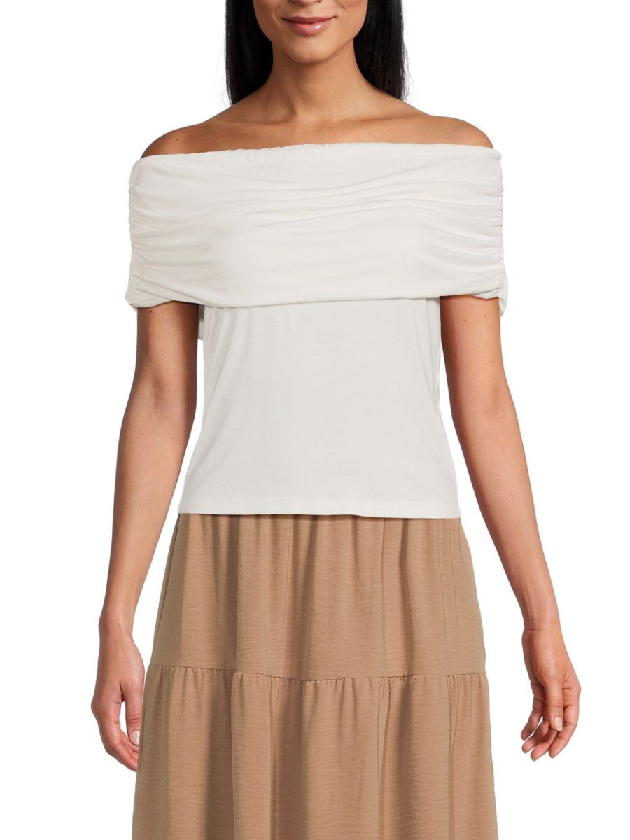 Топ с драпировкой на одно плечо Renee C., слоновая кость
Топ с драпировкой на одно плечо Renee C., слоновая кость