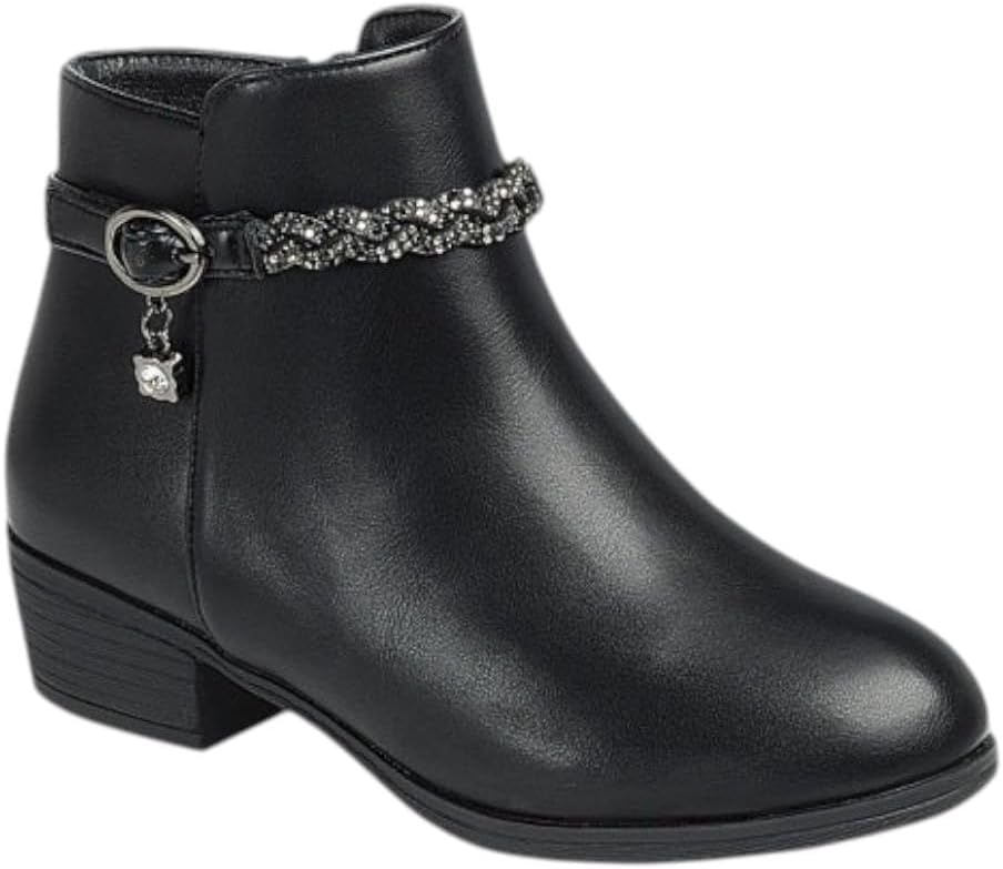 Детские ботинки Forever Link для девочек с низким широким каблуком, боковой молнией, короткие для маленьких и больших детей, Black Pu
Детские ботинки Forever Link для девочек с низким широким каблуком, боковой молнией, короткие для маленьких и больших детей, Black Pu