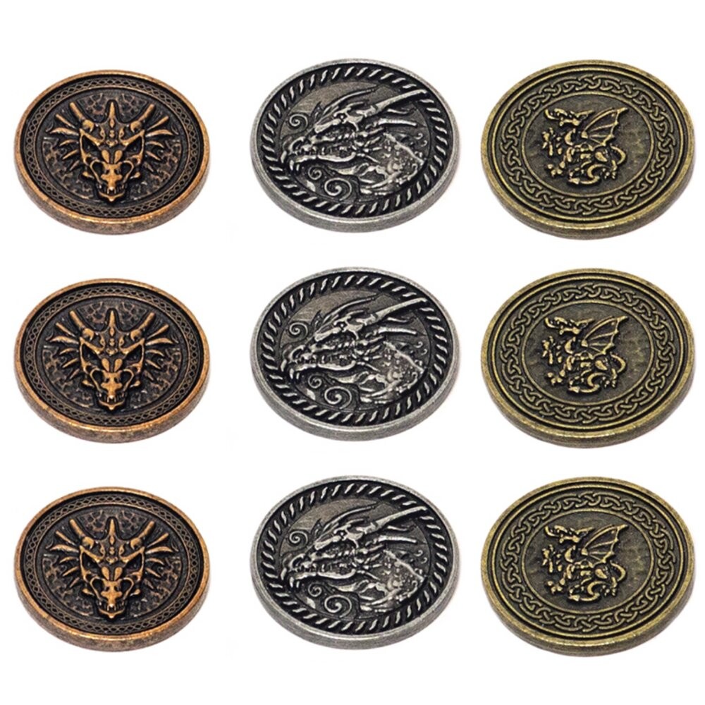 Набор из 9 металлических монет «Драконы» RGFK 
Набор из 9 металлических монет «Драконы» RGFK