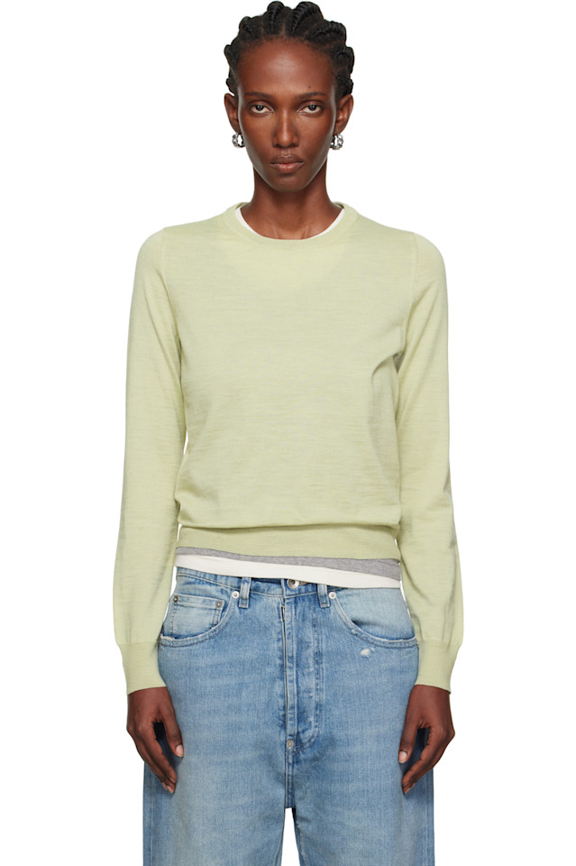 Maison Margiela Свитер цвета хаки с круглым вырезом
Maison Margiela Свитер цвета хаки с круглым вырезом