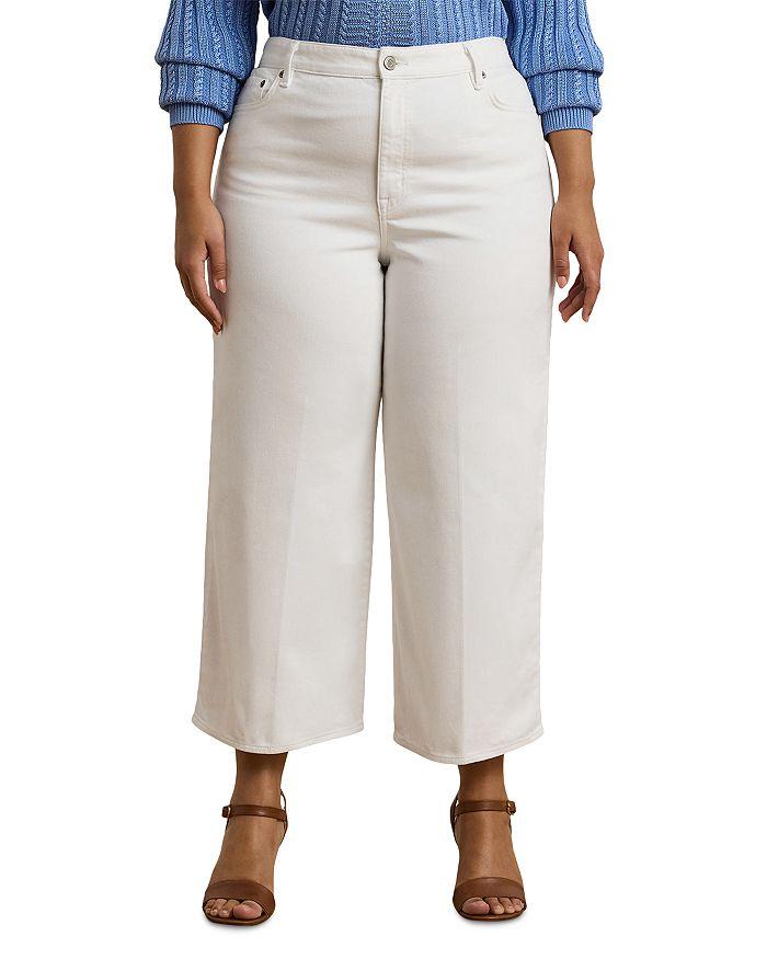 Плюс высокие укороченные джинсы с широкими штанинами Ralph Lauren, белый
Плюс высокие укороченные джинсы с широкими штанинами Ralph Lauren, белый