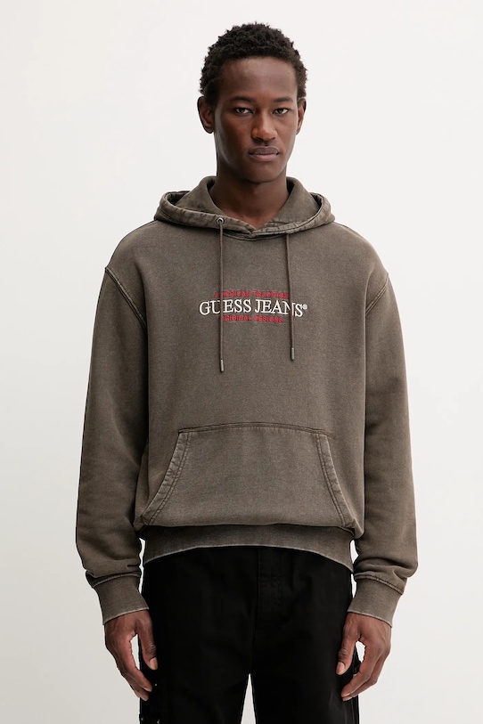Хлопковая толстовка Guess Jeans, коричневый
Хлопковая толстовка Guess Jeans, коричневый