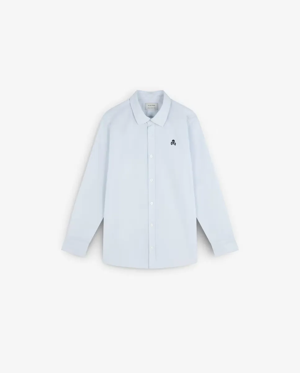 Хлопчатобумажная рубашка для мальчиков с вышитым черепом Scalpers, голубой
Хлопчатобумажная рубашка для мальчиков с вышитым черепом Scalpers, голубой