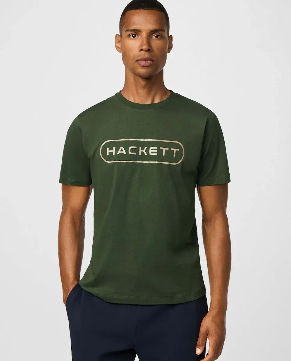 Мужская футболка с классическим логотипом Hackett, хаки
Мужская футболка с классическим логотипом Hackett, хаки