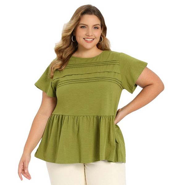 Блуза-бэбидолл plus size с плиссированной кокеткой, круглым вырезом и рукавами с рюшами Grace & Grandeur, Olive Green
Блуза-бэбидолл plus size с плиссированной кокеткой, круглым вырезом и рукавами с рюшами Grace & Grandeur, Olive Green