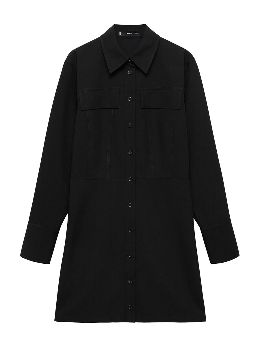 Платье рубашка MANGO Shirt Dress SAHALY, черный 
Платье рубашка MANGO Shirt Dress SAHALY, черный