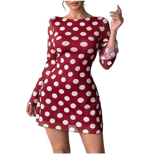 Женское винтажное платье с кружевом в горошек и длинными рукавами Yesfashion, Red
Женское винтажное платье с кружевом в горошек и длинными рукавами Yesfashion, Red