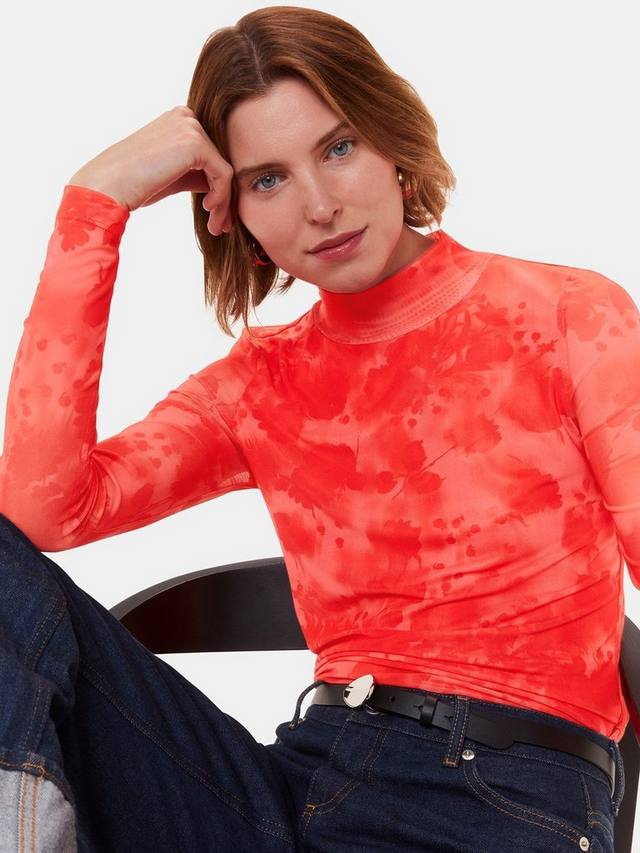 Сетчатый топ с размытыми цветами Whistles, красный
Сетчатый топ с размытыми цветами Whistles, красный