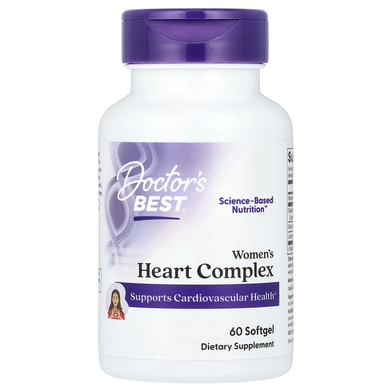 Doctor's Best, Women's Heart Complex, 60 мягких таблеток
Doctor's Best, Women's Heart Complex, 60 мягких таблеток