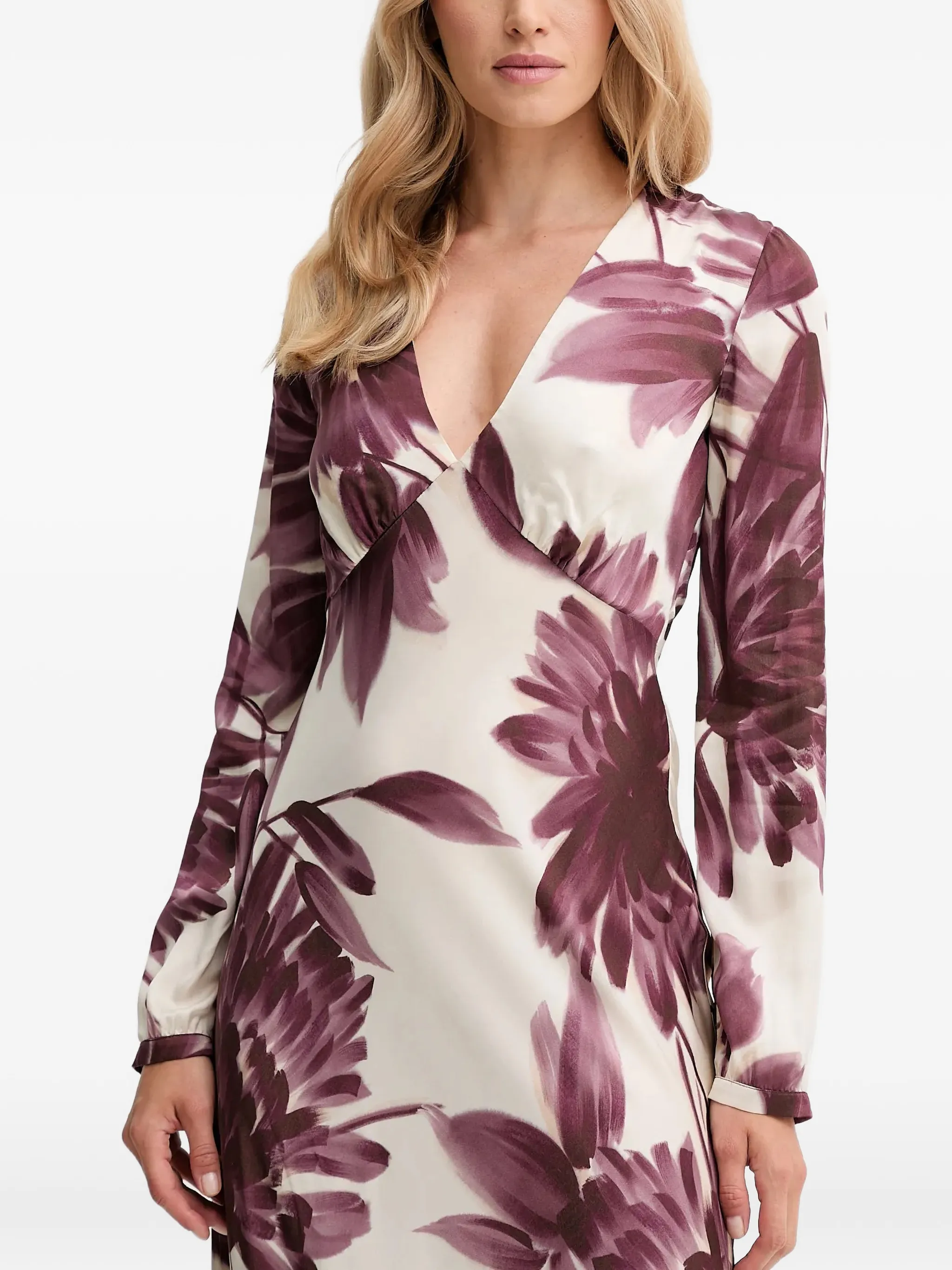 Платье макси с V-образным вырезом и цветочным узором Twinset, белый
Платье макси с V-образным вырезом и цветочным узором Twinset, белый