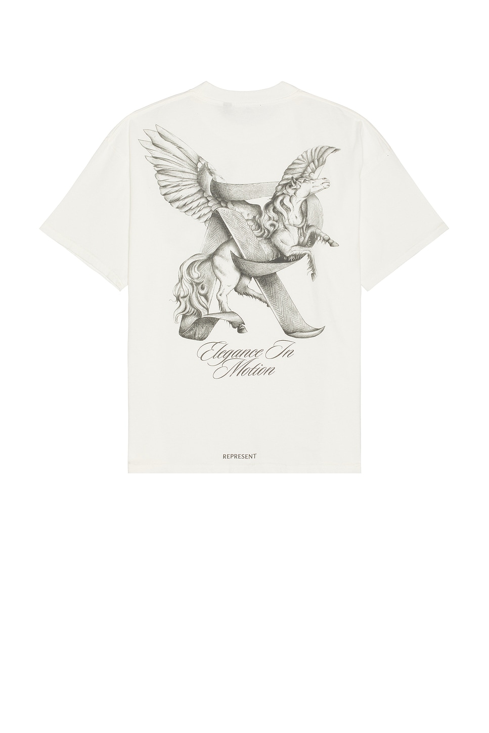 Футболка "Элегантность в движении" Represent, flat white 
Футболка "Элегантность в движении" Represent, flat white