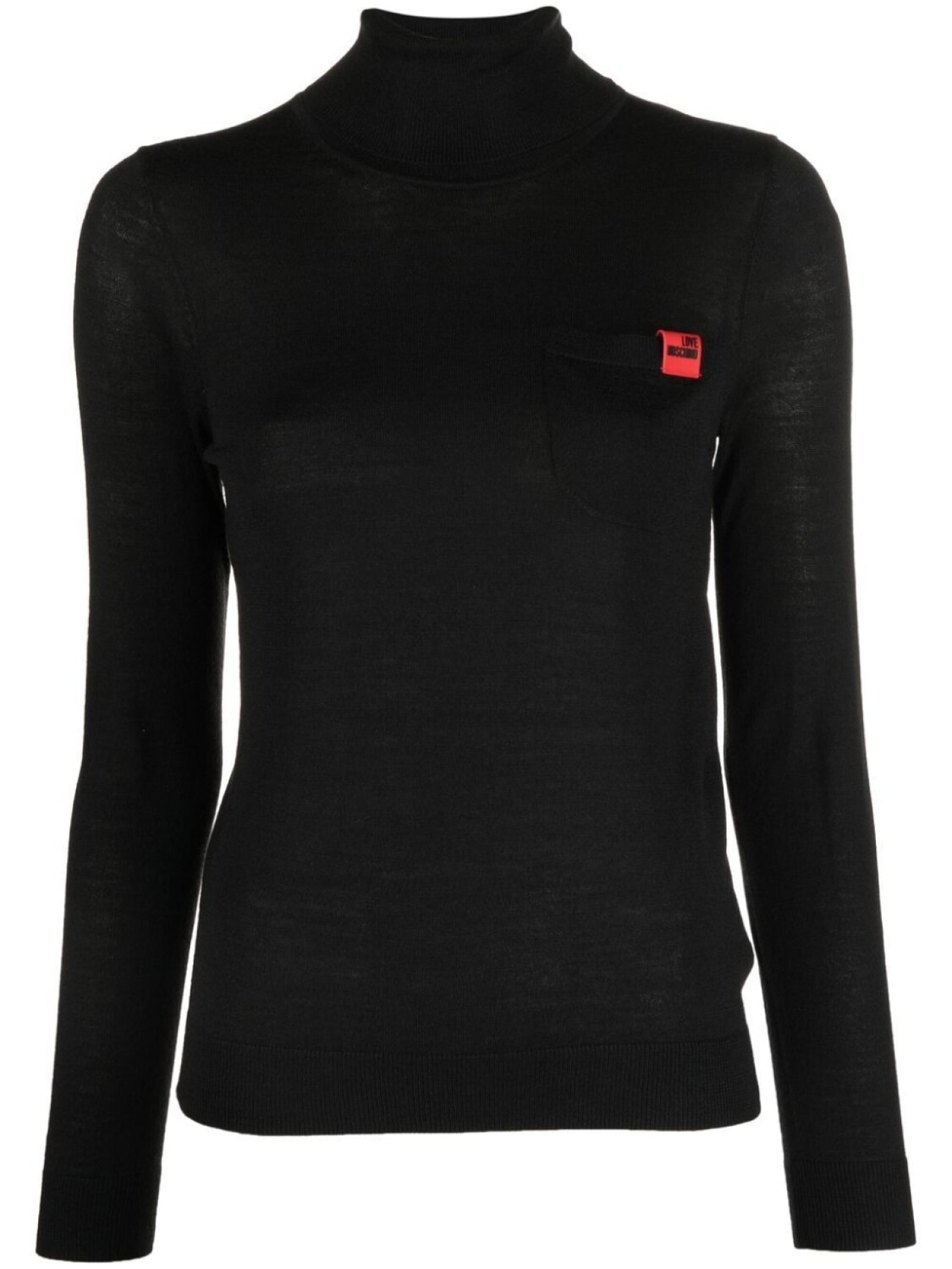 Джемпер с высоким воротником и нашивкой-логотипом Love Moschino, черный
Джемпер с высоким воротником и нашивкой-логотипом Love Moschino, черный