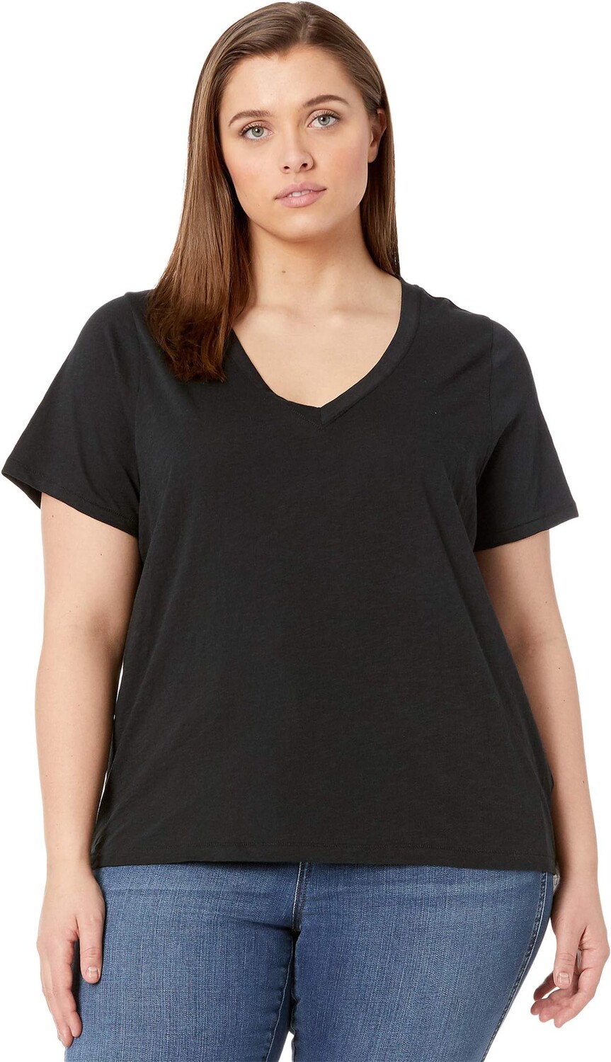 Хлопковая футболка Plus Whisper с V-образным вырезом Madewell, цвет True Black
Хлопковая футболка Plus Whisper с V-образным вырезом Madewell, цвет True Black