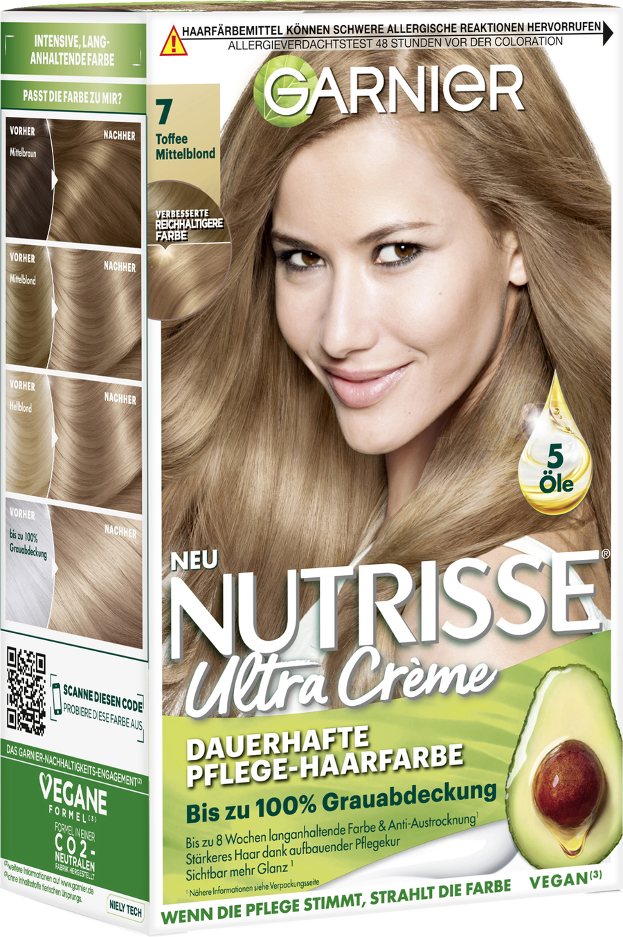 Краска для волос Garnier Nutrisse Ultra Crème Dauerhafte Pflege-Haarfarbe 7 Toffee Mittelblond
Краска для волос Garnier Nutrisse Ultra Crème Dauerhafte Pflege-Haarfarbe 7 Toffee Mittelblond