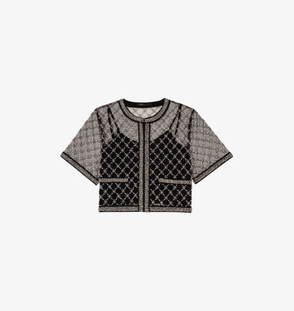 Топ из тюля с круглым вырезом и короткими рукавами, декорированный Maje, мультиколор
Топ из тюля с круглым вырезом и короткими рукавами, декорированный Maje, мультиколор