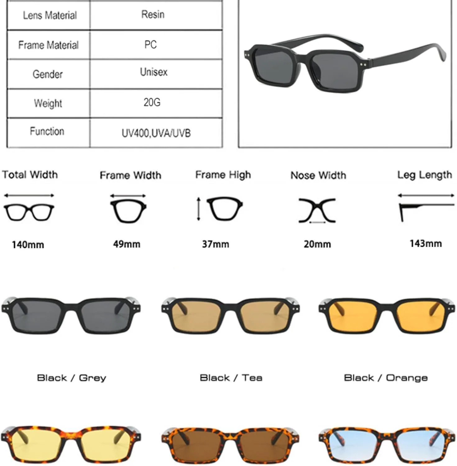 Ретро-солнцезащитные очки маленького прямоугольного размера для женщин, модные UV400, мужские трендовые, с заклепками, в стиле панк TVTBBVV, Black Orange
Ретро-солнцезащитные очки маленького прямоугольного размера для женщин, модные UV400, мужские трендовые, с заклепками, в стиле панк TVTBBVV, Black Orange