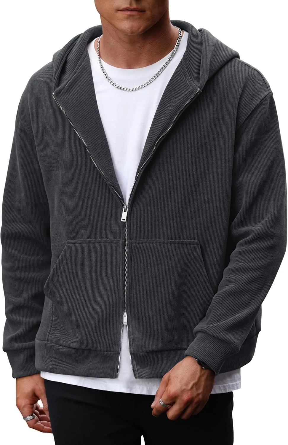 Мужская укороченная худи-куртка из вельвета с двойной молнией Herberton
Мужская укороченная худи-куртка из вельвета с двойной молнией Herberton