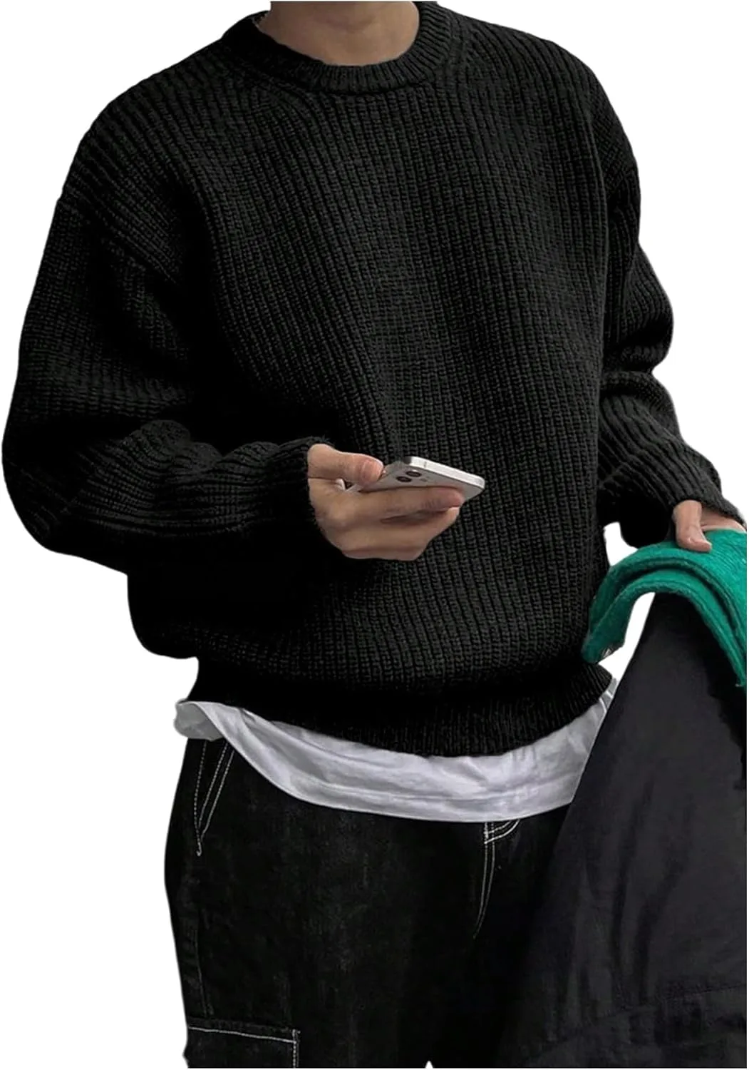 GORGLITTER мужской свитер с круглым вырезом и длинным рукавом
GORGLITTER мужской свитер с круглым вырезом и длинным рукавом