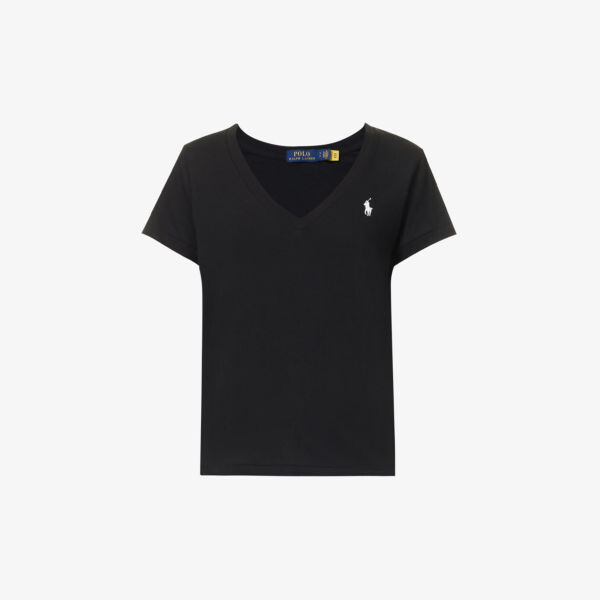 Футболка из хлопкового джерси с вышитым логотипом и v-образным вырезом Polo Ralph Lauren, черный
Футболка из хлопкового джерси с вышитым логотипом и v-образным вырезом Polo Ralph Lauren, черный