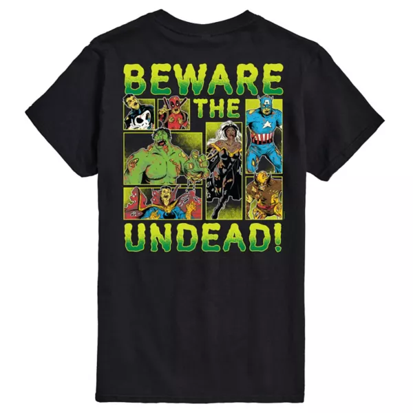 Мужская футболка с графическим принтом «Берегись нежити» Marvel, черный 
Мужская футболка с графическим принтом «Берегись нежити» Marvel, черный