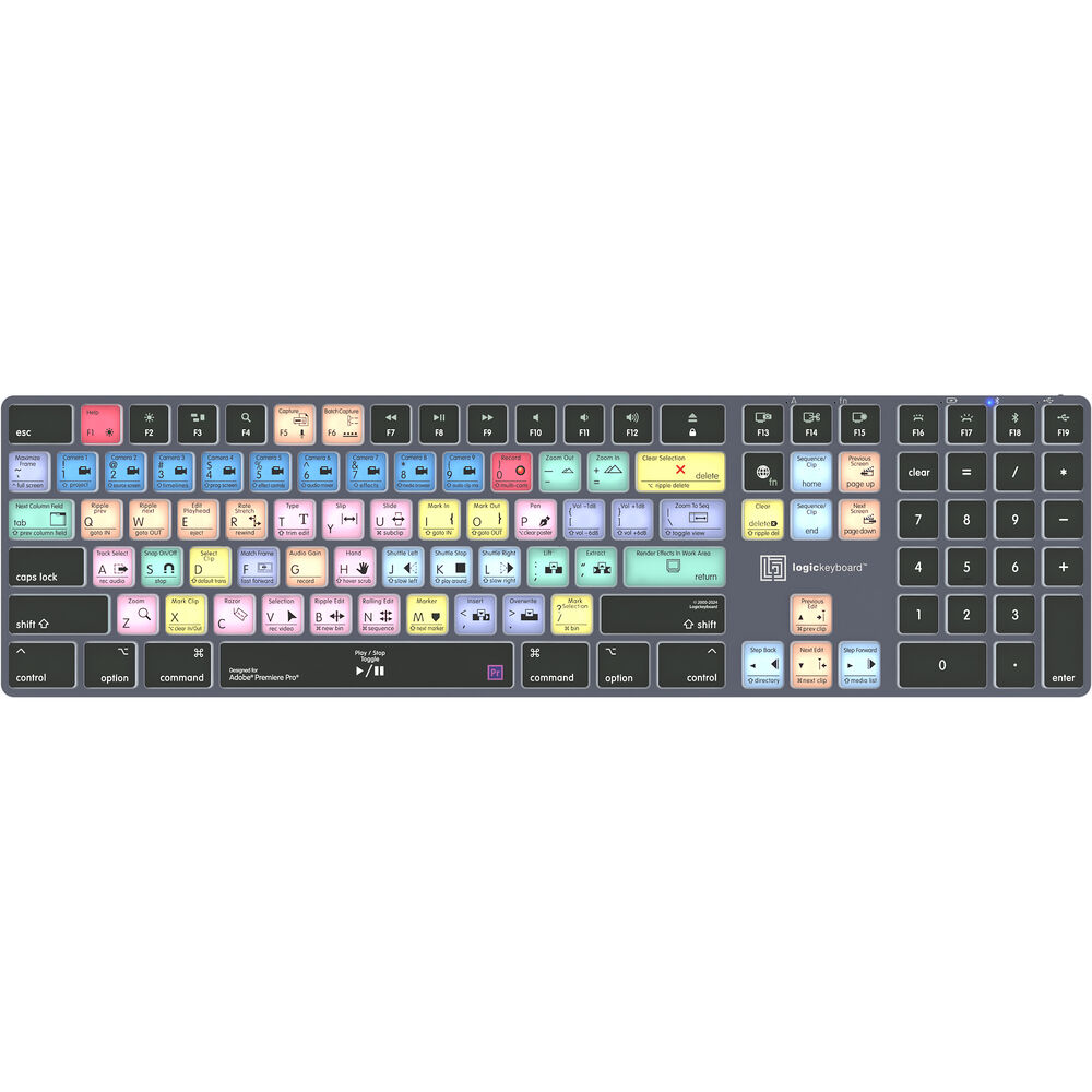 Беспроводная клавиатура Logickeyboard TITAN Adobe Premiere Pro CC для Mac
Беспроводная клавиатура Logickeyboard TITAN Adobe Premiere Pro CC для Mac