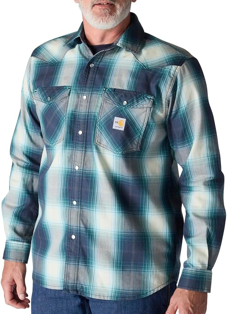 Рубашка Carhartt Men's 107070 Flame-Resistant Montana Relaxed Fit Midweight Twill Snap, Navy/Sea Pine
Рубашка Carhartt Men's 107070 Flame-Resistant Montana Relaxed Fit Midweight Twill Snap, Navy/Sea Pine