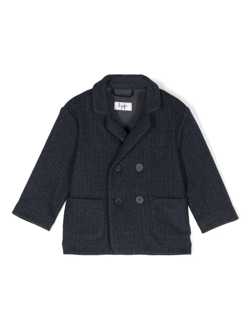 Двубортный пиджак в тонкую полоску Il Gufo, синий
Двубортный пиджак в тонкую полоску Il Gufo, синий