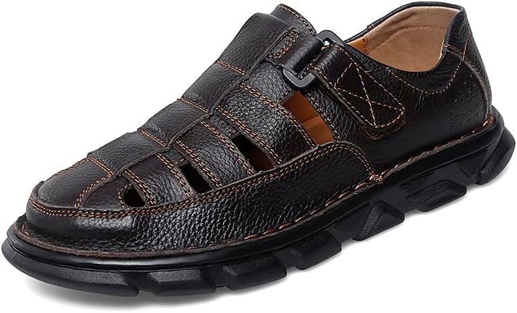 Мужские повседневные кожаные сандалии для работы, вождения, с закрытым носком, дышащие и удобные Generic, коричневый
Мужские повседневные кожаные сандалии для работы, вождения, с закрытым носком, дышащие и удобные Generic, коричневый