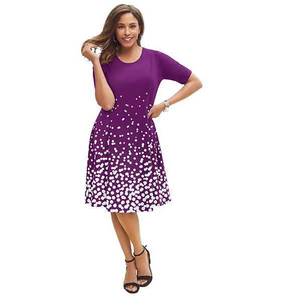 Женское платье-трапеция из стрейч-понте plus size Jessica London, Purple Dot Border
Женское платье-трапеция из стрейч-понте plus size Jessica London, Purple Dot Border