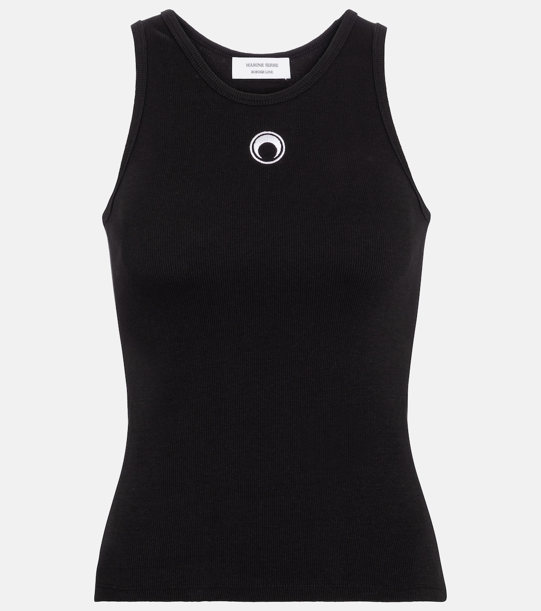 Майка из хлопка в рубчик Marine Serre, черный
Майка из хлопка в рубчик Marine Serre, черный