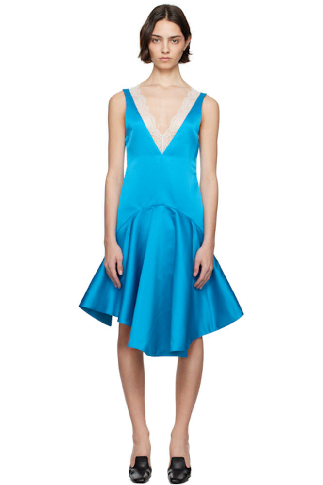 Синее платье миди с драпировкой и V-образным вырезом JW Anderson
Синее платье миди с драпировкой и V-образным вырезом JW Anderson