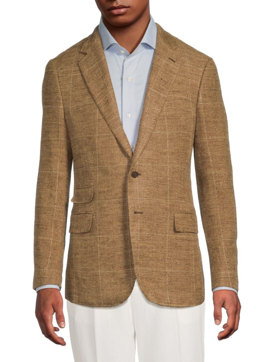 Спортивное пальто классического кроя из рваной саржи с двумя пуговицами Ralph Lauren, желто-коричневый
Спортивное пальто классического кроя из рваной саржи с двумя пуговицами Ralph Lauren, желто-коричневый