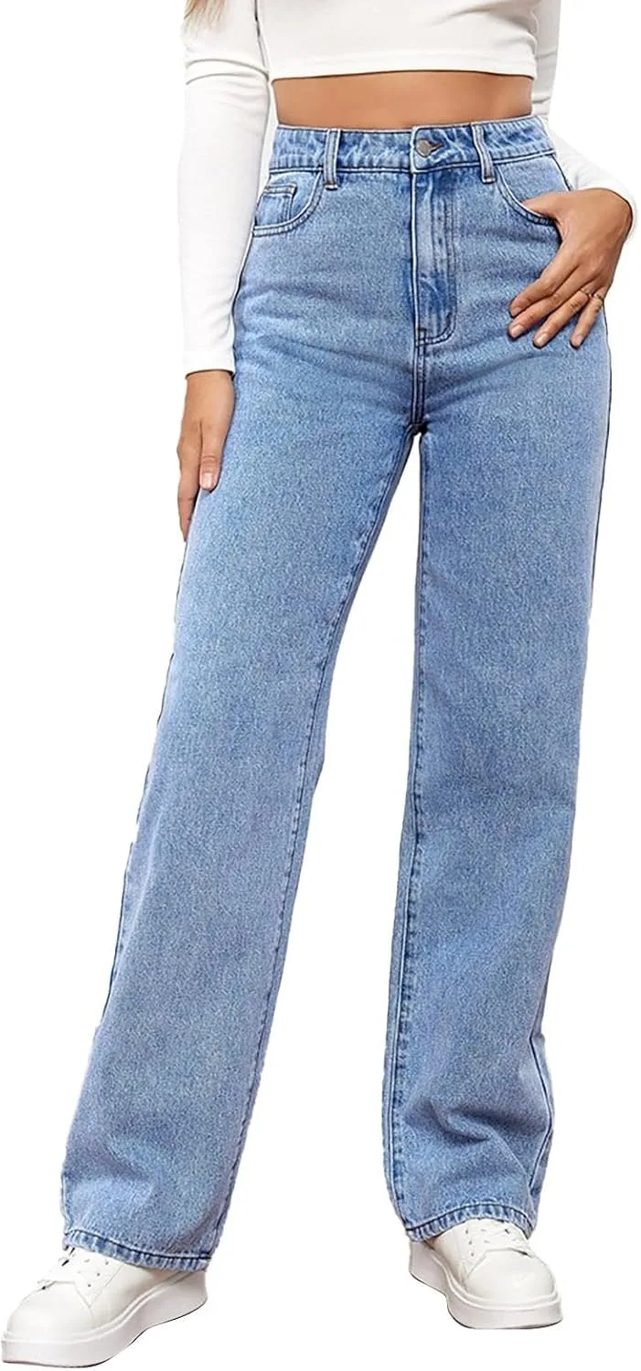 Женские джинсы wide leg с высокой посадкой и эластичным поясом
Женские джинсы wide leg с высокой посадкой и эластичным поясом