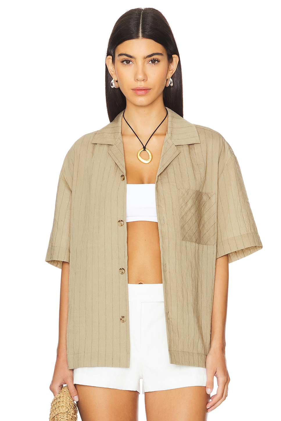 Рубашка с коротким рукавом и вертикальными полосками Wao, черный
Рубашка с коротким рукавом и вертикальными полосками Wao, черный